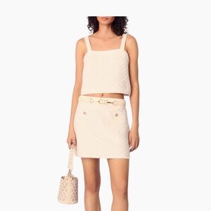 Maje Textured White Knit Top